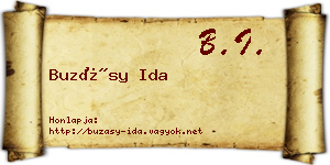Buzásy Ida névjegykártya