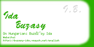 ida buzasy business card